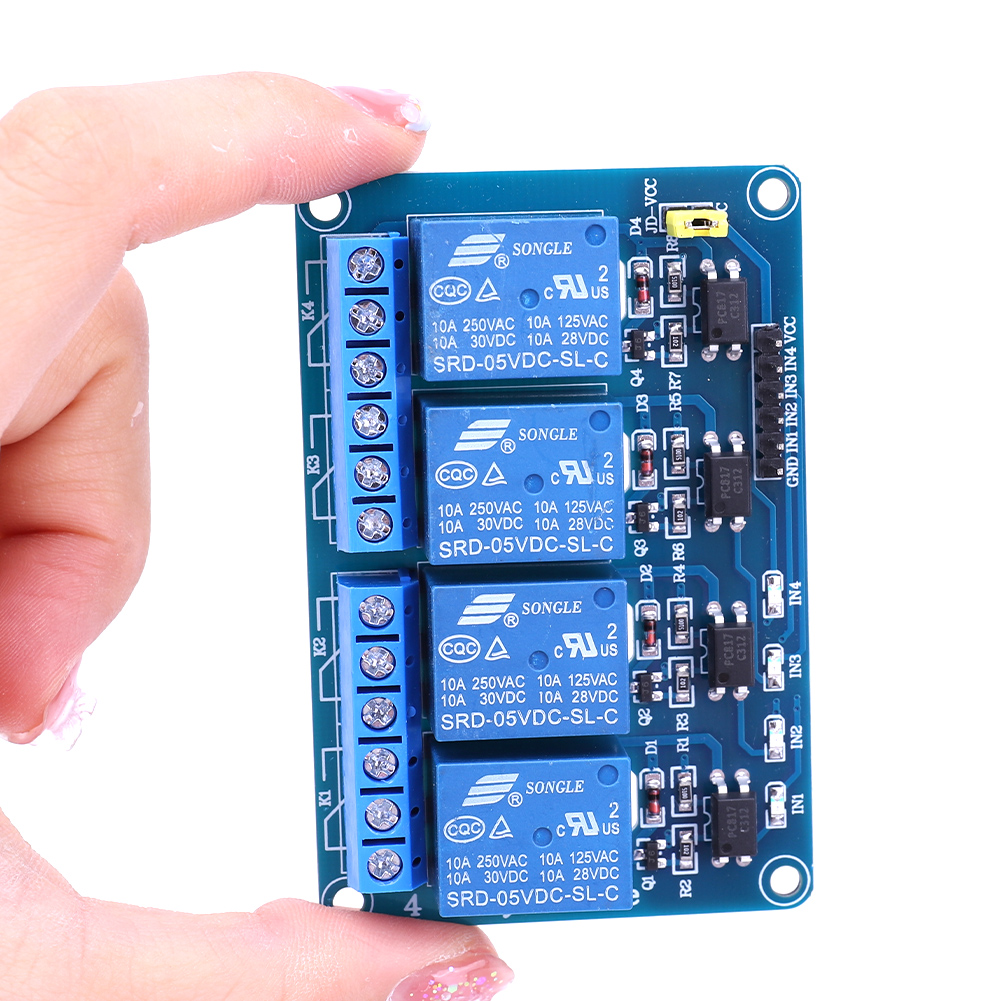 Home Automation Arduino - 5V 12V 4 ช่องรีเลย์บอร์ดพร้อมรีเลย์ออปโตคัปเปลอร์ 4 ทิศทางรีเลย์โมดูล