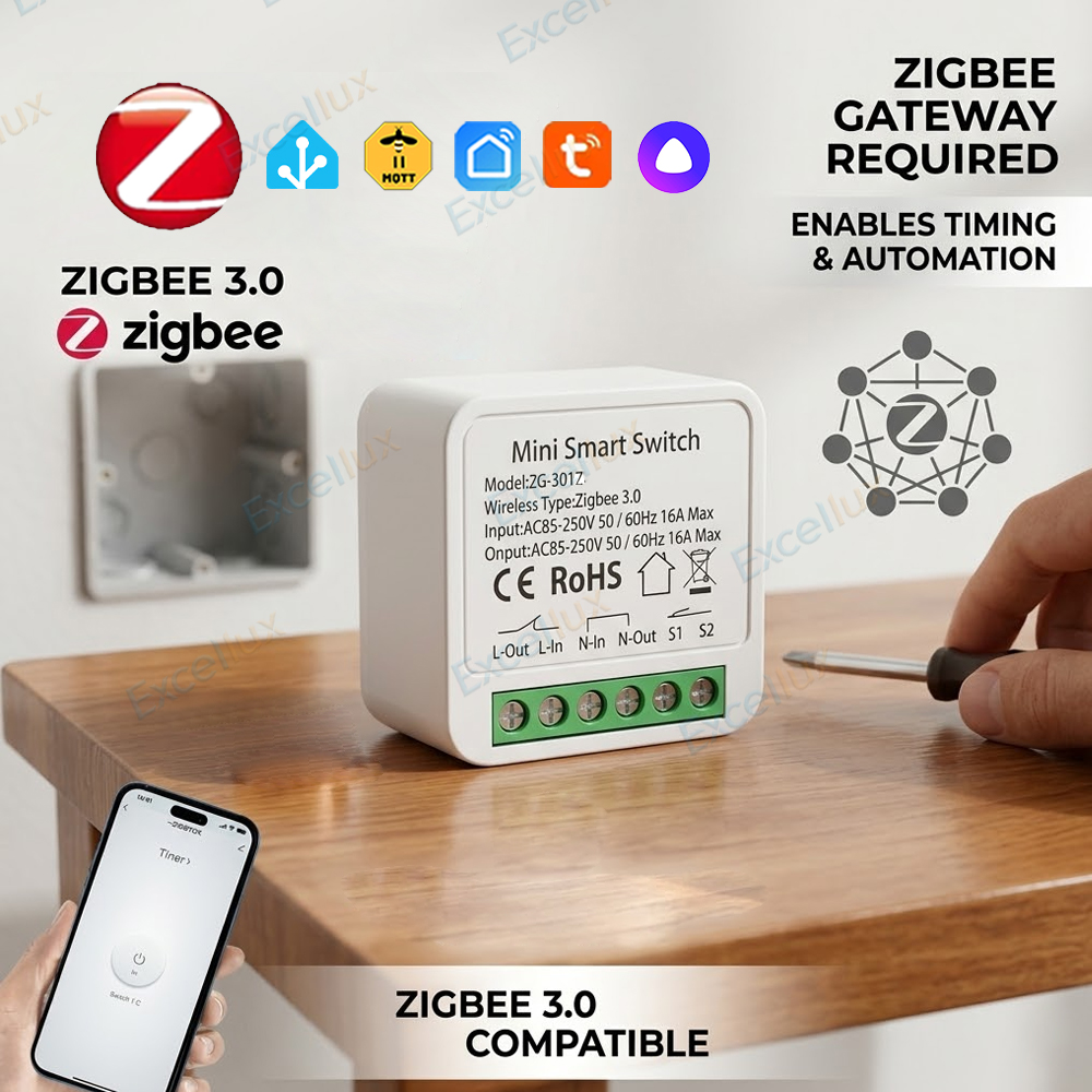 Diy Home Automation Controller - สวิตช์อัจฉริยะขนาดเล็ก 16A Zigbee 3.0 แบบ DIY
