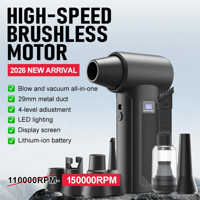 Home Automation System Diy - พัดลมเป่าลมไร้สายแบบเทอร์โบ 150000 รอบต่อนาที เครื่องเป่าลมขนาดเล็กแบบพกพาสำหรับทำความสะอาดอุปกรณ์อิเล็กทรอนิกส์ ใช้ได้ทั้งในบ้านและในโรงงาน