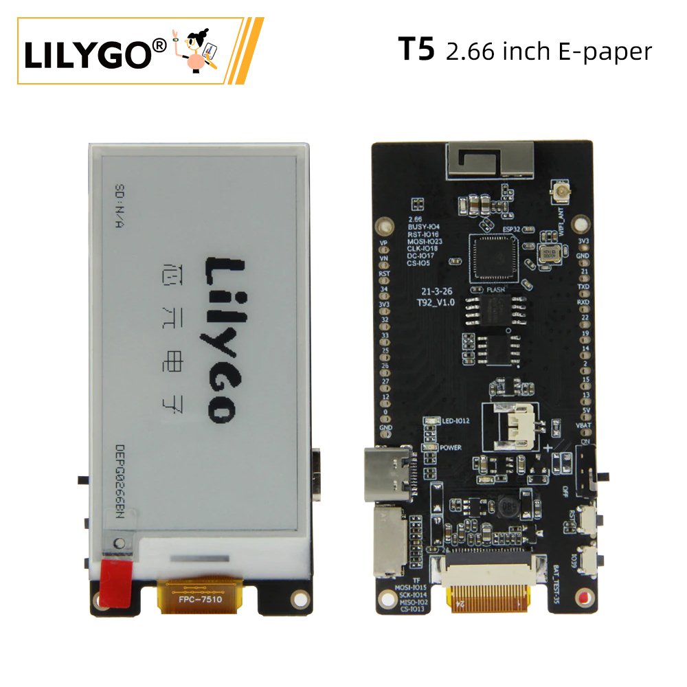 Home Automation Arduino - LILYGO® TTGO T5 2.66-Inch E-Paper 2.66นิ้ว