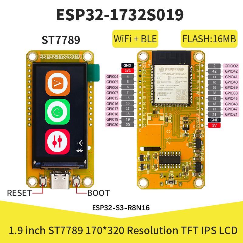 Home Automation Arduino - ESP32-S3 1.9 นิ้ว IPS LCD 170*320