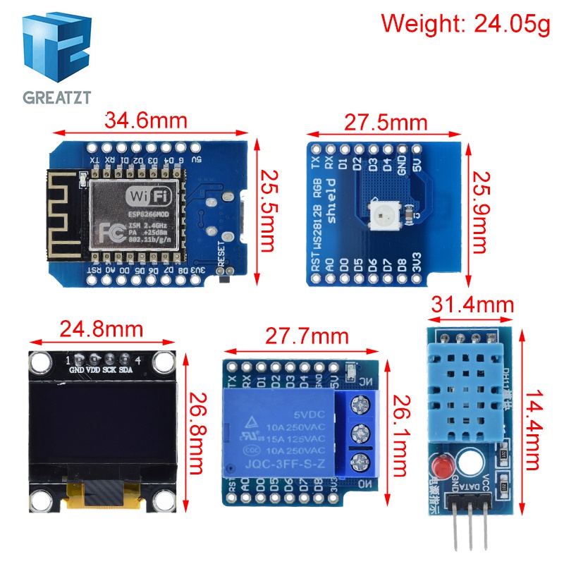 WeMos D1 Mini ESP8266 ESP-12F  - Esp8266 Nodemcu Board บทวิจารณ์และราคา