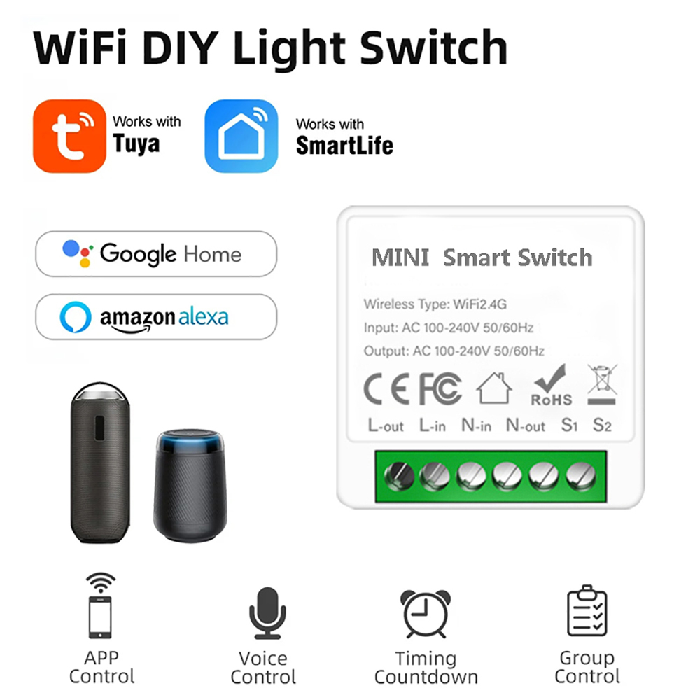 2 ทิศทาง Tuya Mini 16A WiFi DI - Diy Home Automation Controller บทวิจารณ์และราคา