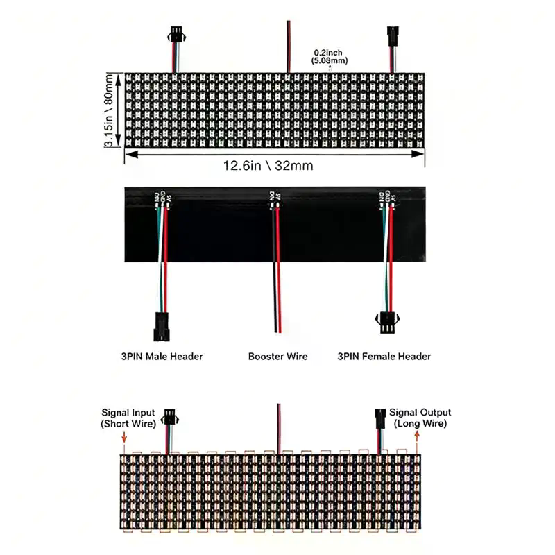 โมดูลพิกเซลอัจฉริยะ WS2812B แผ - Rgb Led Matrix 8X8 บทวิจารณ์และราคา