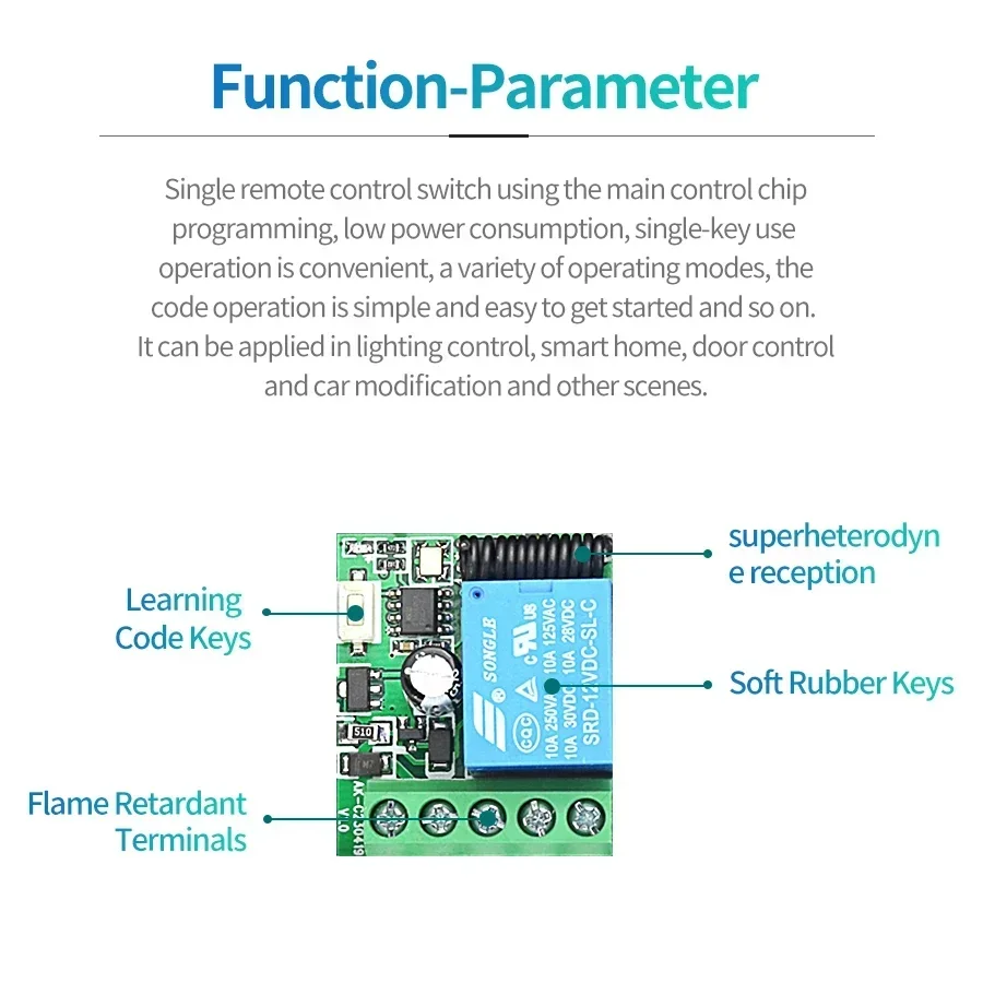 DC 12V รีโมทคอนโทรลสมาร์ทสวิทช - 433Mhz Receiver Module บทวิจารณ์และราคา